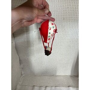 Vintage Unisex Unbranded Hot Air Balloon Teddy Bear Ornament OS Red White